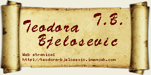 Teodora Bjelošević vizit kartica